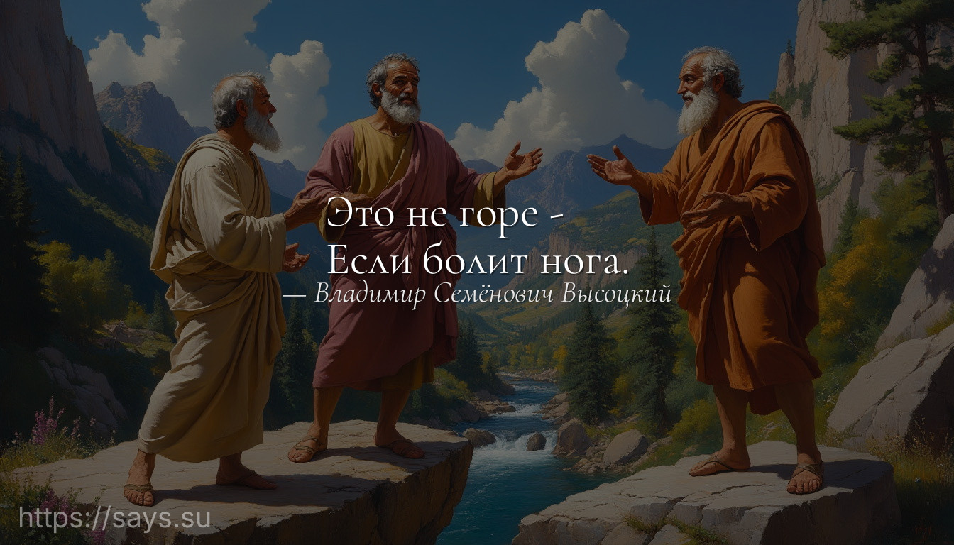 Это не горе -<br />Если болит нога.