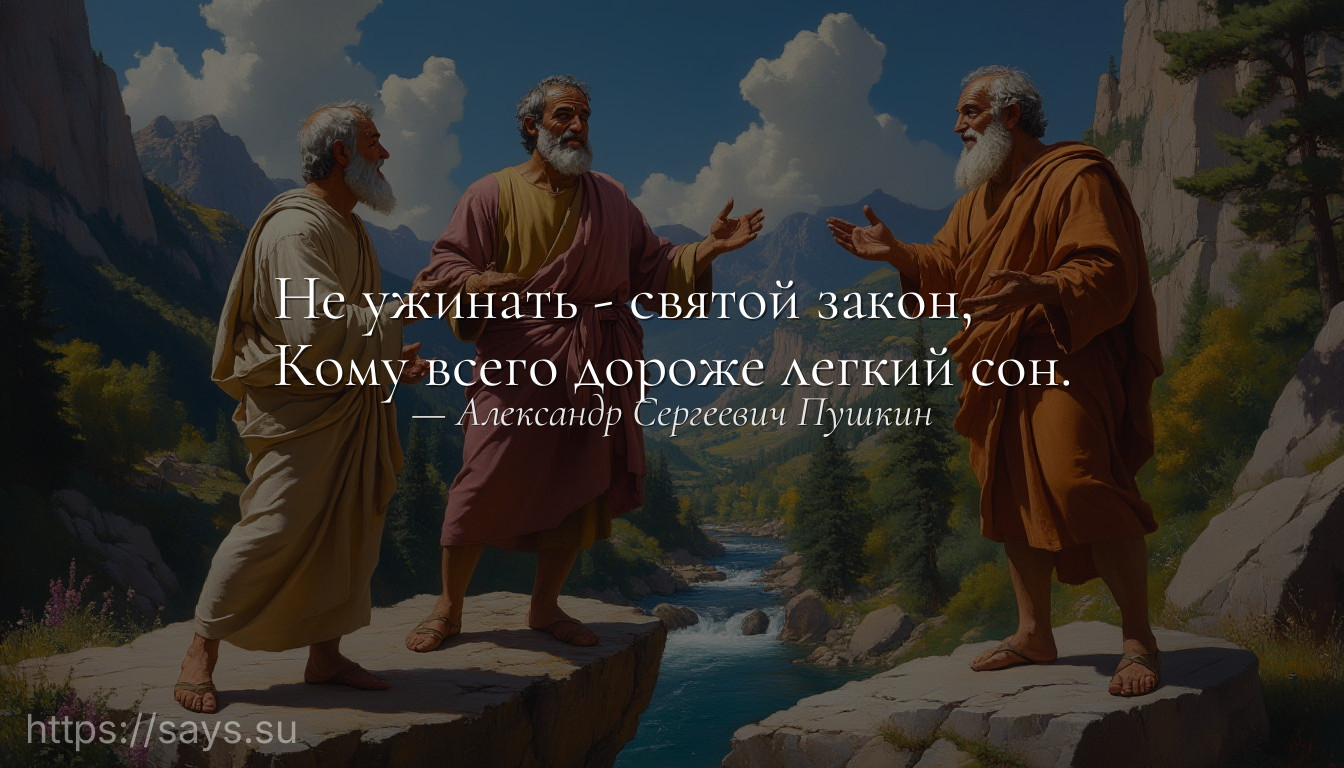 Не ужинать - святой закон,<br />Кому всего дороже легкий сон.