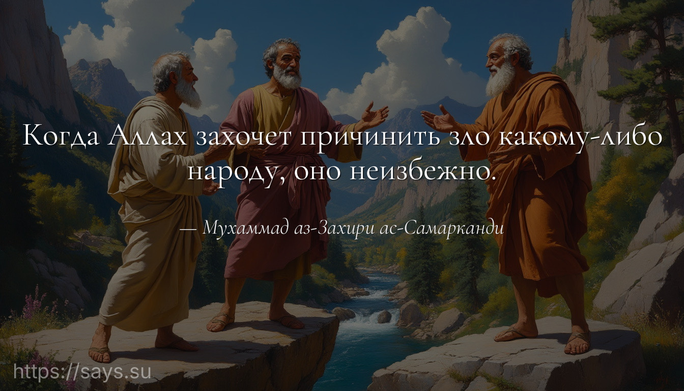 Когда Аллах захочет причинить зло какому-либо народу, оно неизбежно.
