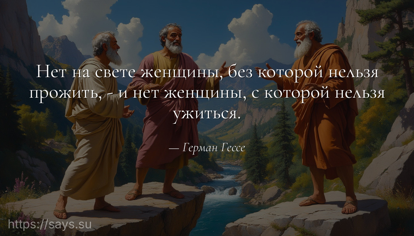 Нет на свете женщины, без которой нельзя прожить, - и нет женщины, с которой нельзя ужиться.