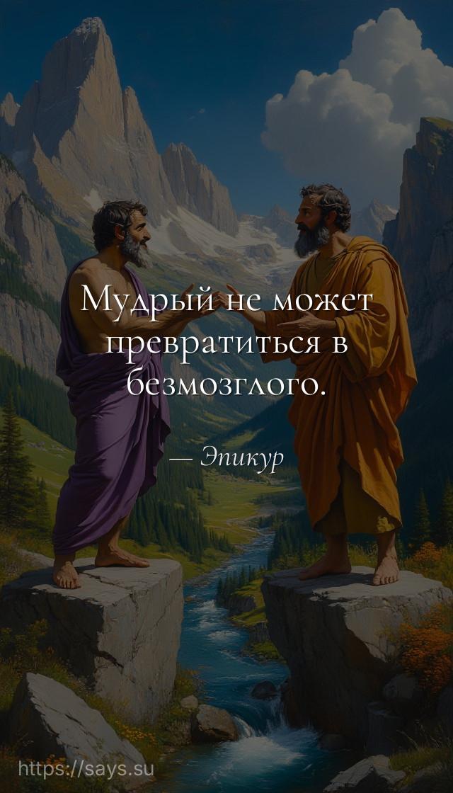 Мудрый не может превратиться в безмозглого.