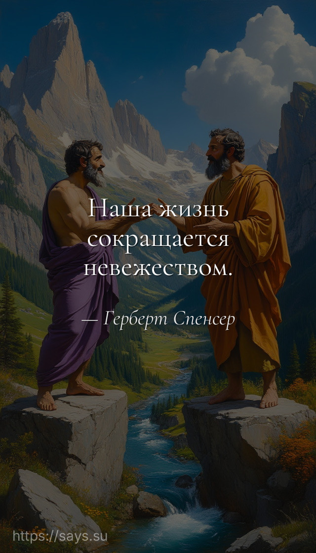 Наша жизнь сокращается невежеством.