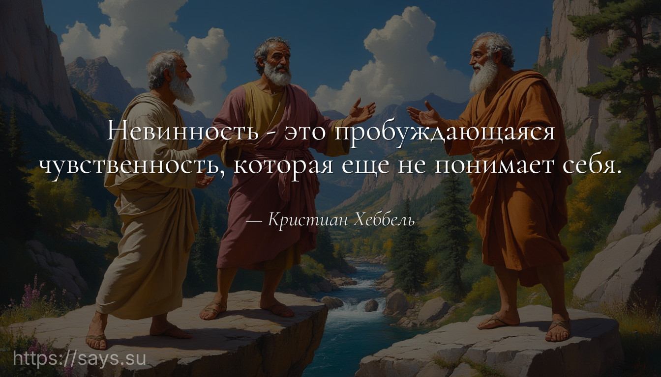 Невинность - это пробуждающаяся чувственность, которая еще не понимает себя.