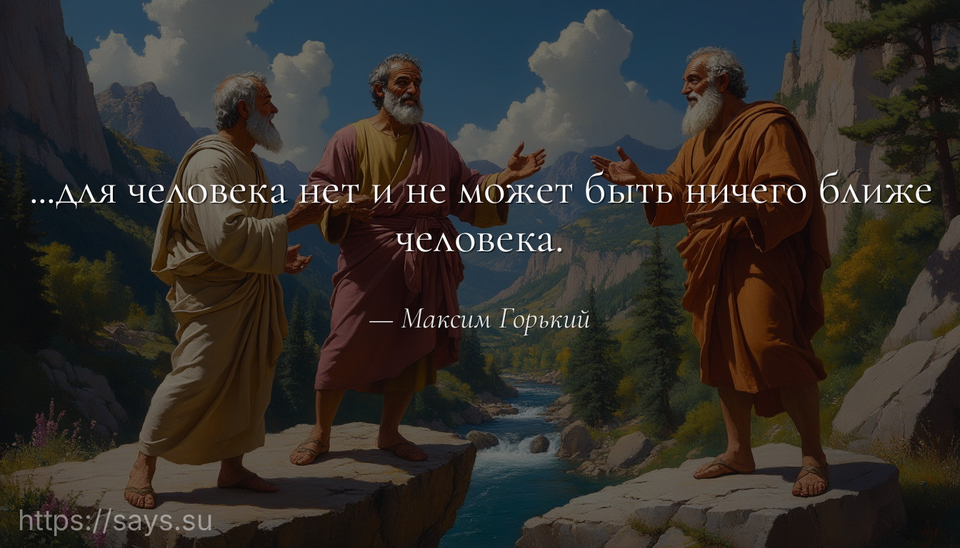 ...для человека нет и не может быть ничего ближе человека.