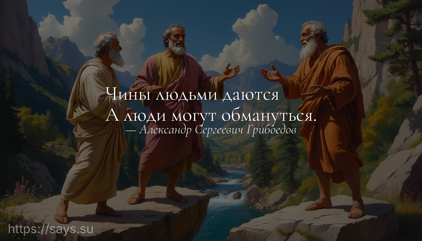 Чины людьми даются <br />А люди могут обмануться.
