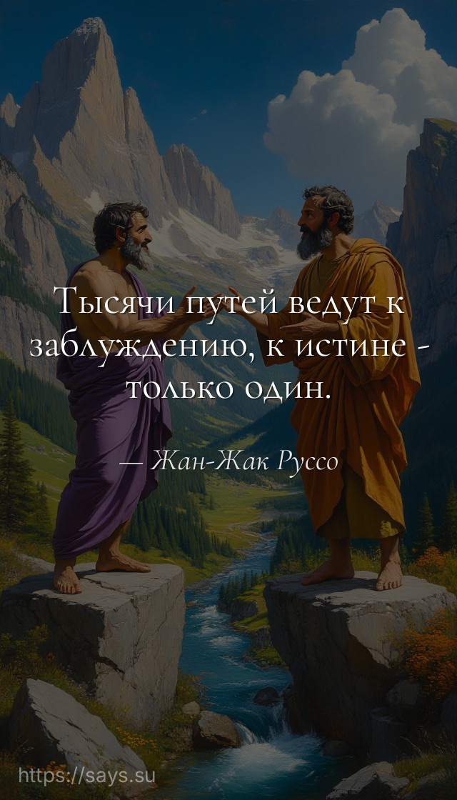 Тысячи путей ведут к заблуждению, к истине - только один.