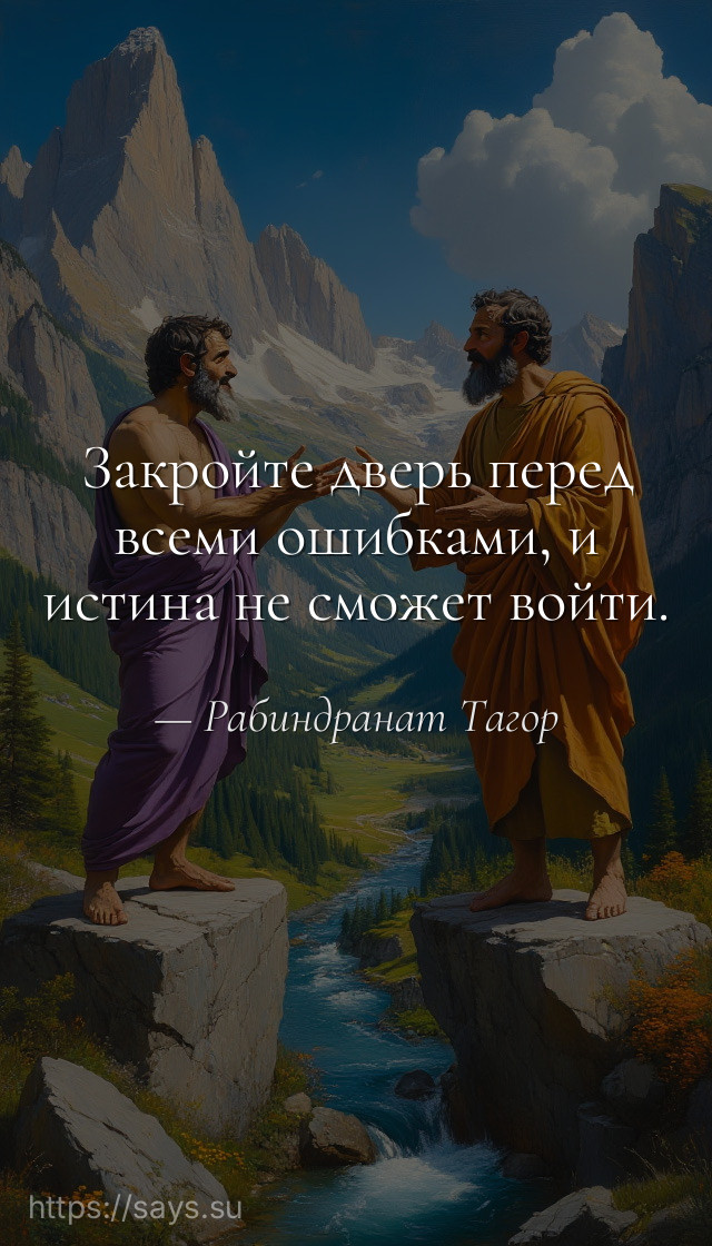 Закройте дверь перед всеми ошибками, и истина не сможет войти.