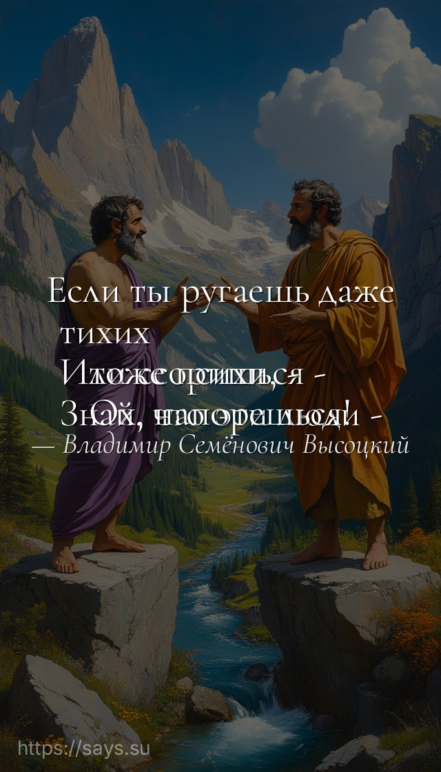 Если ты ругаешь даже тихих <br />Или ссоришься - <br />Знай, что эти люди - тоже психи, - <br />Ох, напорешься!
