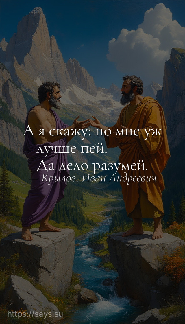 А я скажу: по мне уж лучше пей.<br />Да дело разумей.