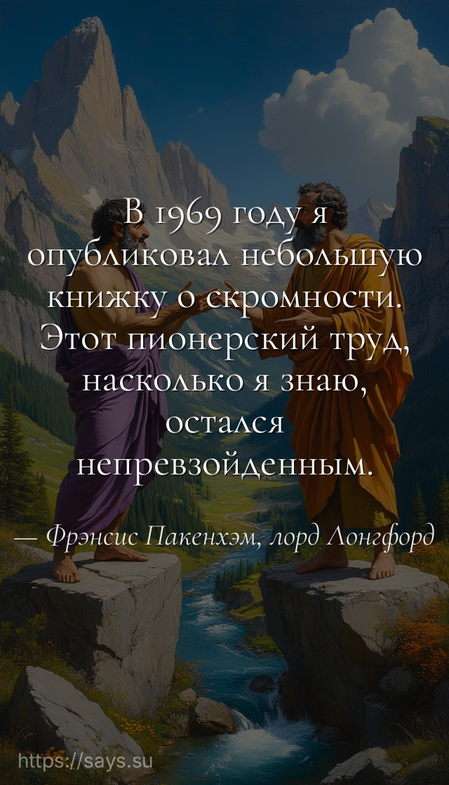 В 1969 году я опубликовал небольшую книжку о скромности. Этот пионерский труд, насколько я знаю, остался непревзойденным.