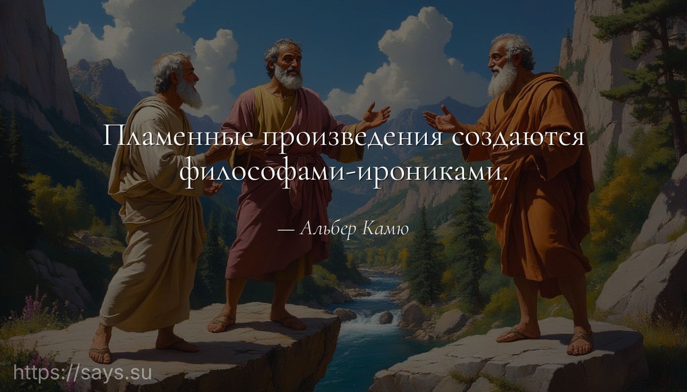 Пламенные произведения создаются философами-ирониками.