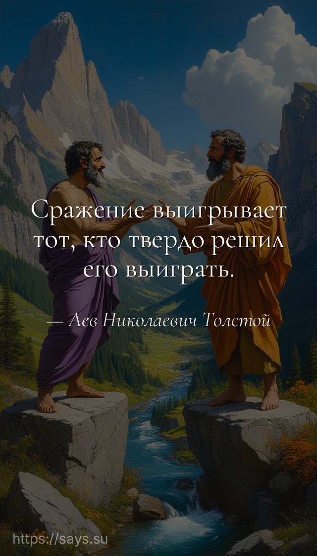 Сражение выигрывает тот, кто твердо решил его выиграть.