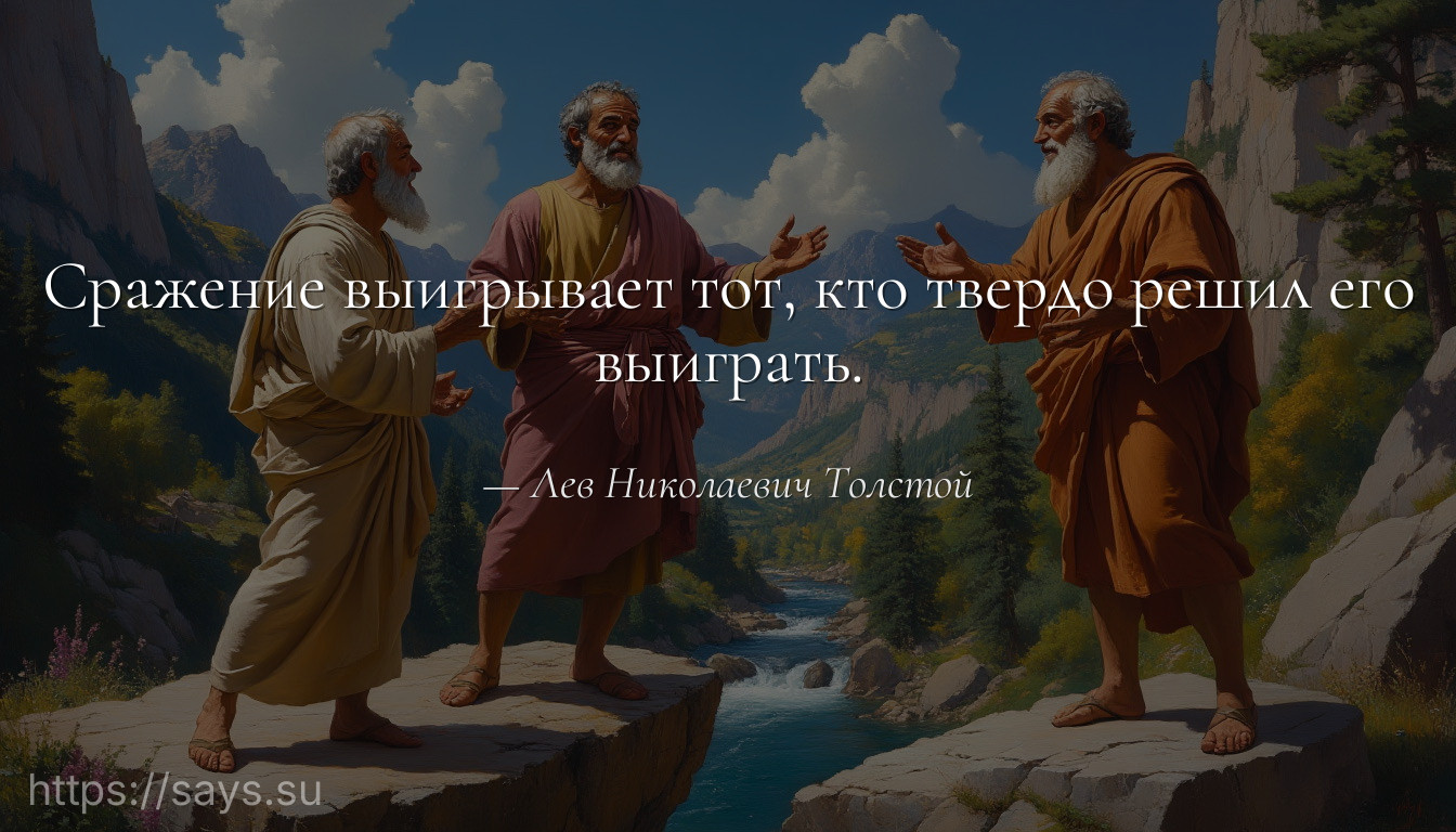 Сражение выигрывает тот, кто твердо решил его выиграть.