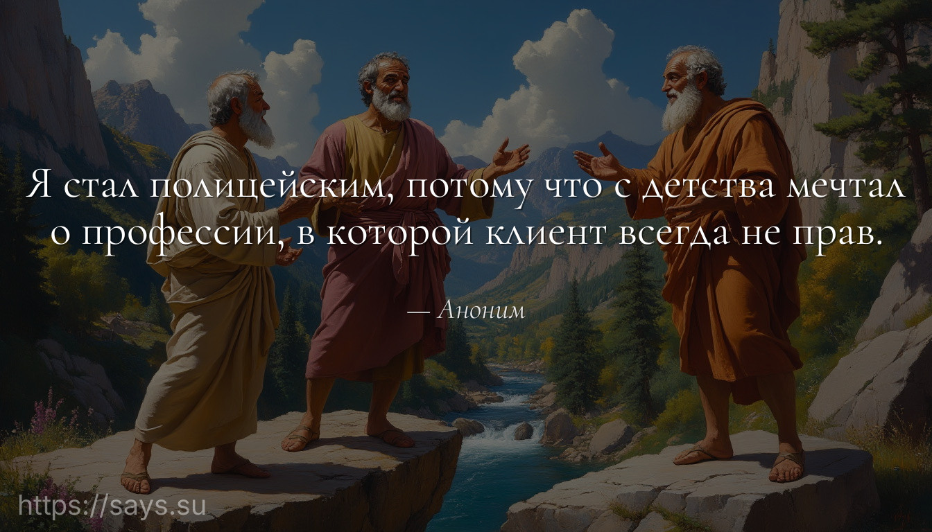 Я стал полицейским, потому что с детства мечтал о профессии, в которой клиент всегда не прав.