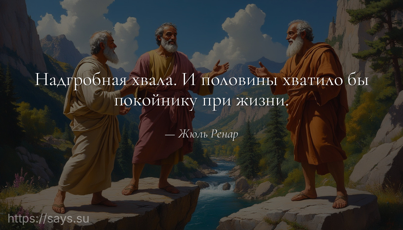 Надгробная хвала. И половины хватило бы покойнику при жизни.