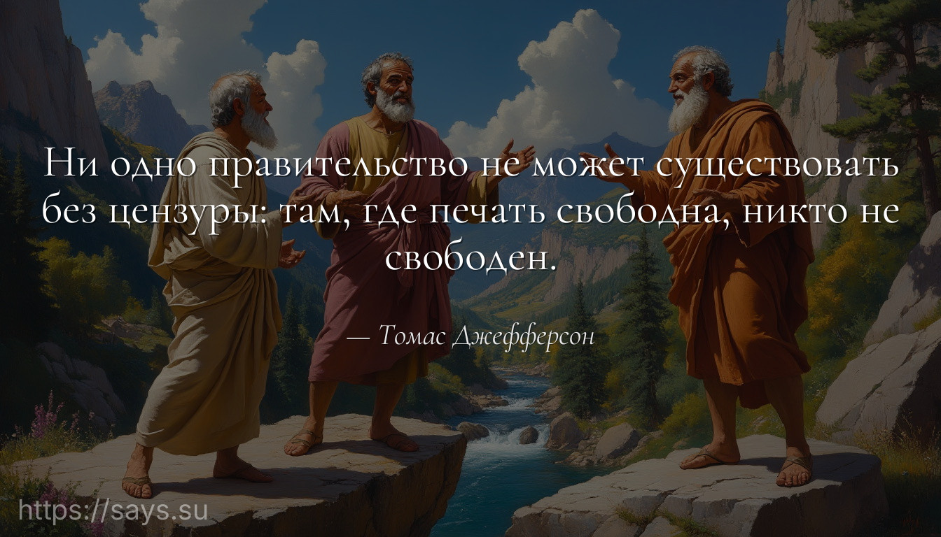 Ни одно правительство не может существовать без цензуры: там, где печать свободна, никто не свободен.
