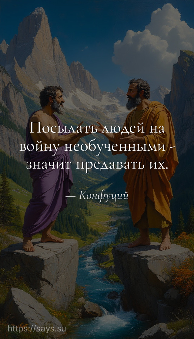 Посылать людей на войну необученными - значит предавать их.