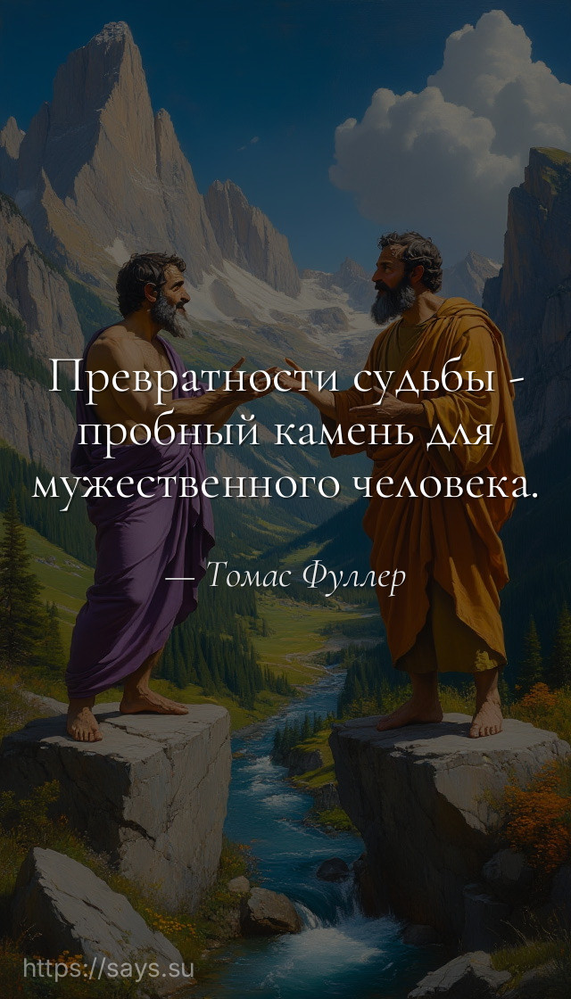 Превратности судьбы - пробный камень для мужественного человека.