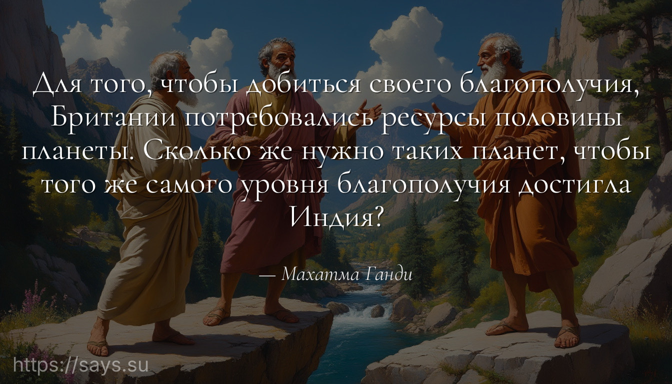 Для того, чтобы добиться своего благополучия, Британии потребовались ресурсы половины планеты. Сколько же нужно таких планет, чтобы того же самого уровня благополучия достигла Индия?