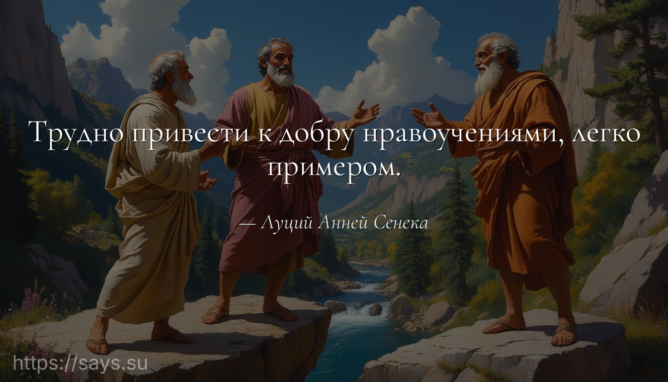 Трудно привести к добру нравоучениями, легко примером.