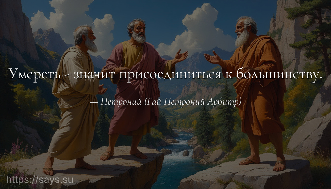 Умереть - значит присоединиться к большинству.