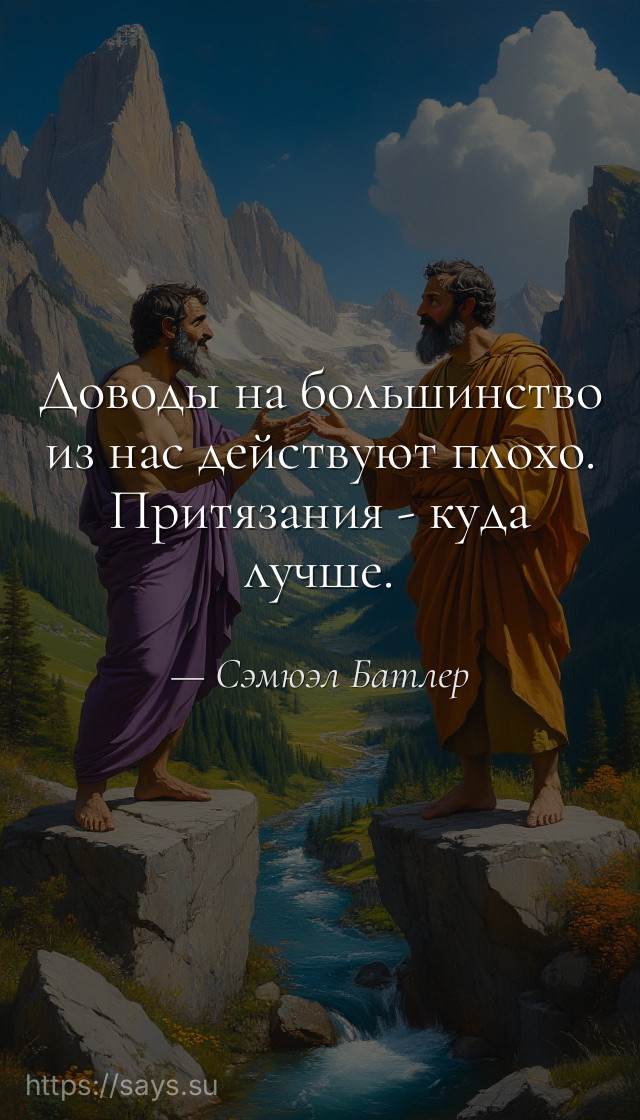 Доводы на большинство из нас действуют плохо. Притязания - куда лучше.