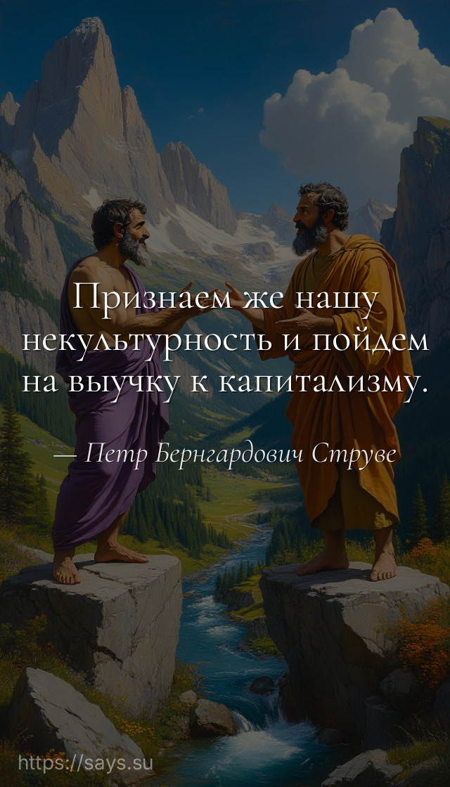 Признаем же нашу некультурность и пойдем на выучку к капитализму.