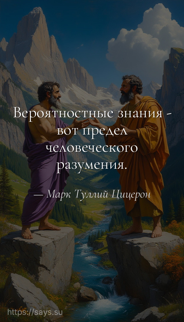 Вероятностные знания - вот предел человеческого разумения.