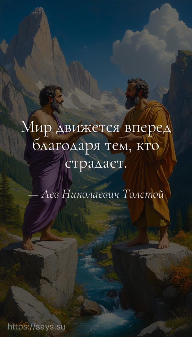 Мир движется вперед благодаря тем, кто страдает.