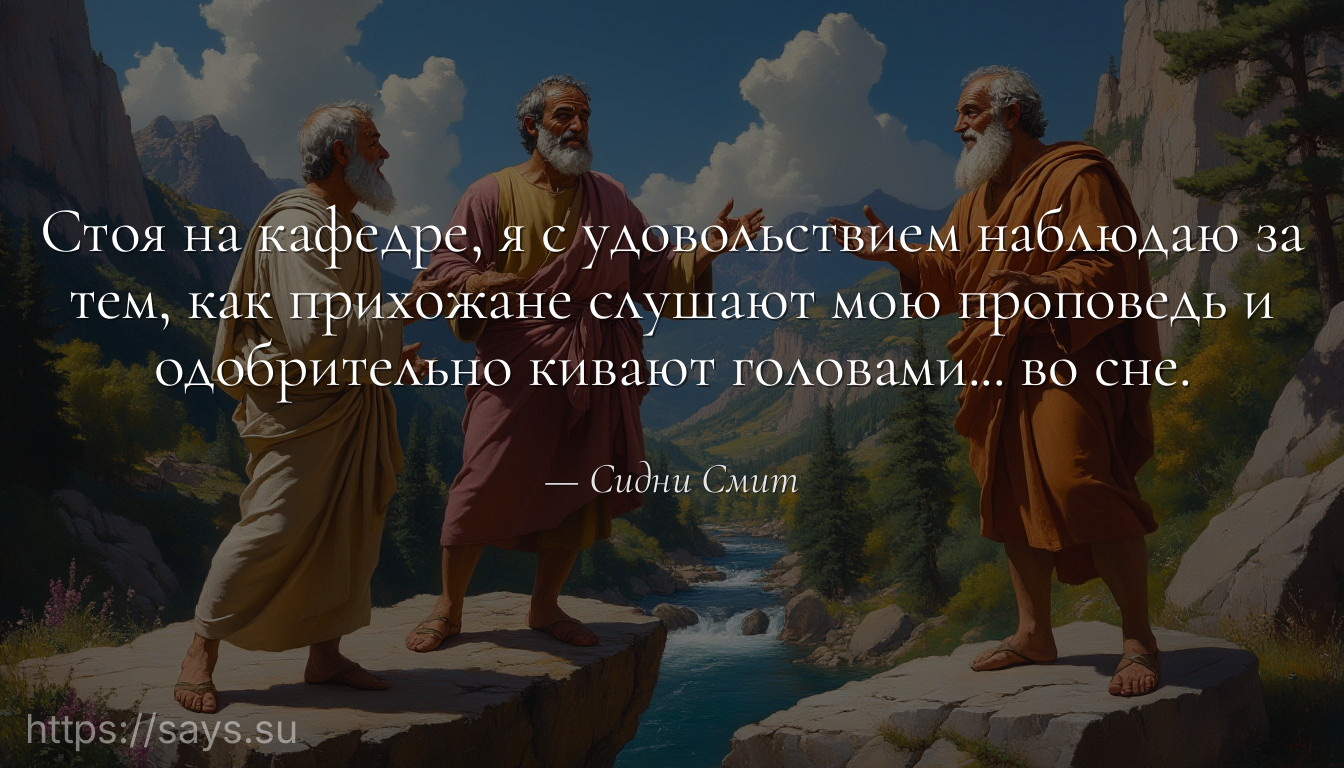 Стоя на кафедре, я с удовольствием наблюдаю за тем, как прихожане слушают мою проповедь и одобрительно кивают головами... во сне.