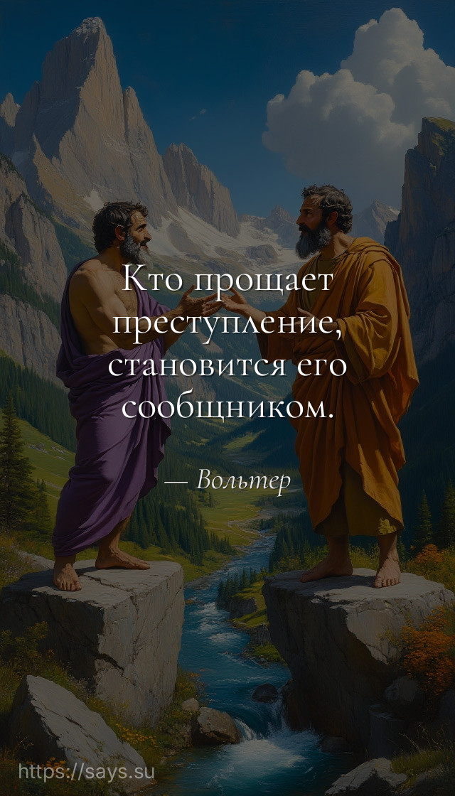Кто прощает преступление, становится его сообщником.