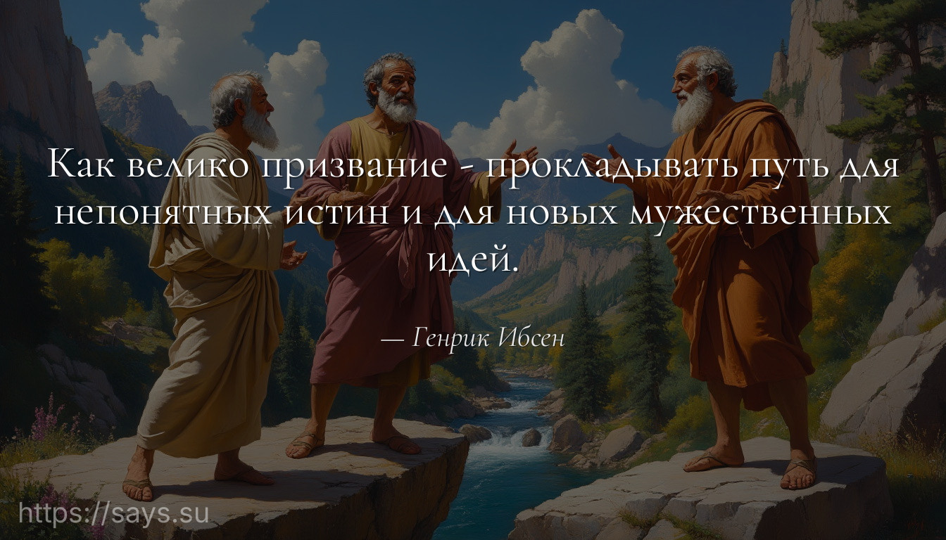 Как велико призвание - прокладывать путь для непонятных истин и для новых мужественных идей.