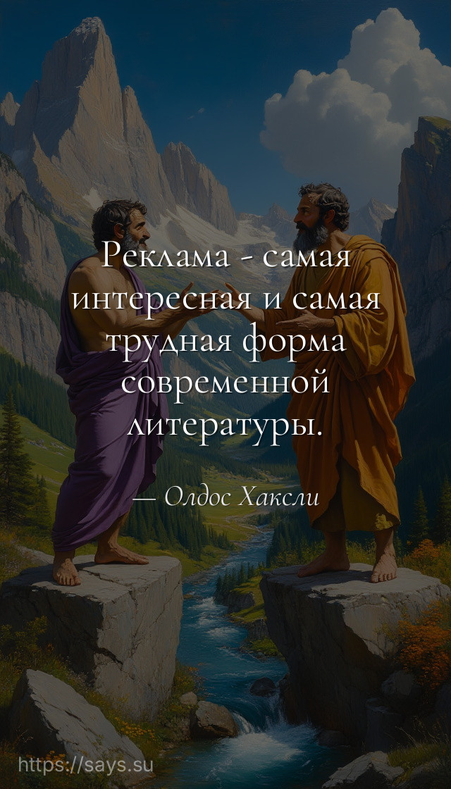Реклама - самая интересная и самая трудная форма современной литературы.