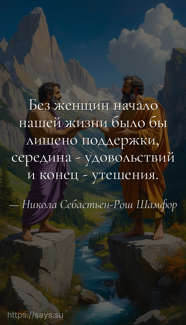 Без женщин начало нашей жизни было бы лишено поддержки, середина - удовольствий и конец - утешения.