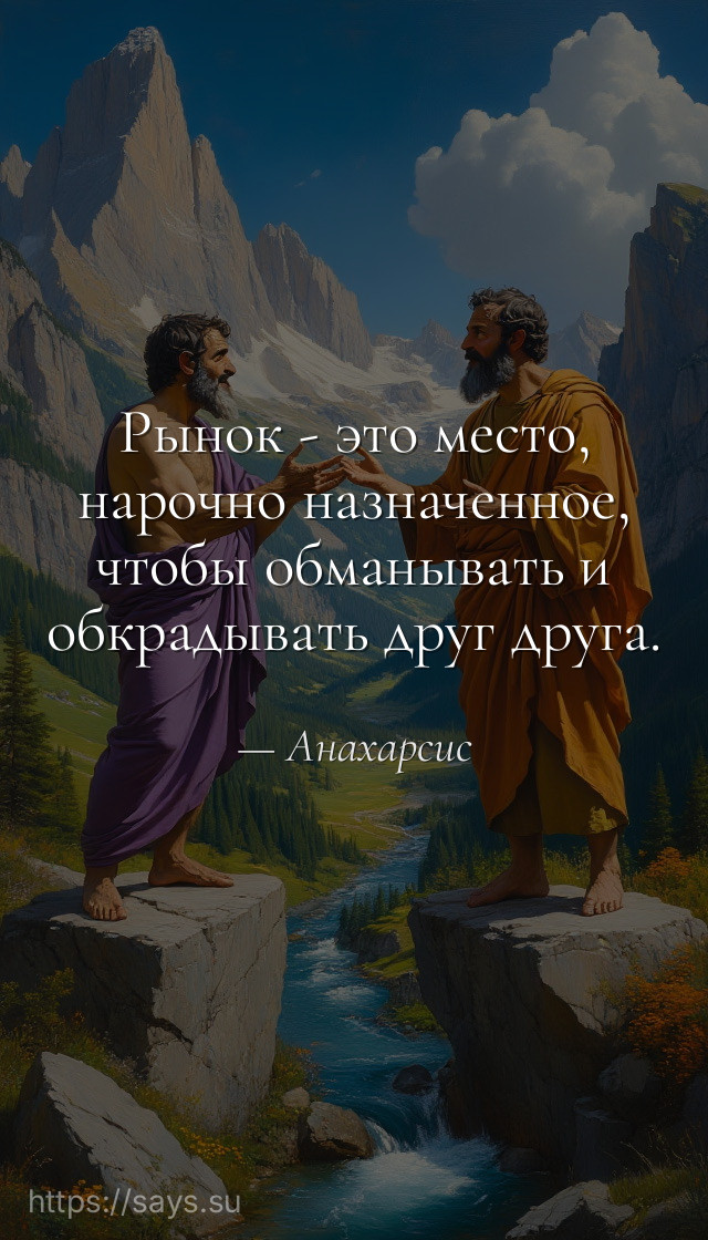 Рынок - это место, нарочно назначенное, чтобы обманывать и обкрадывать друг друга.