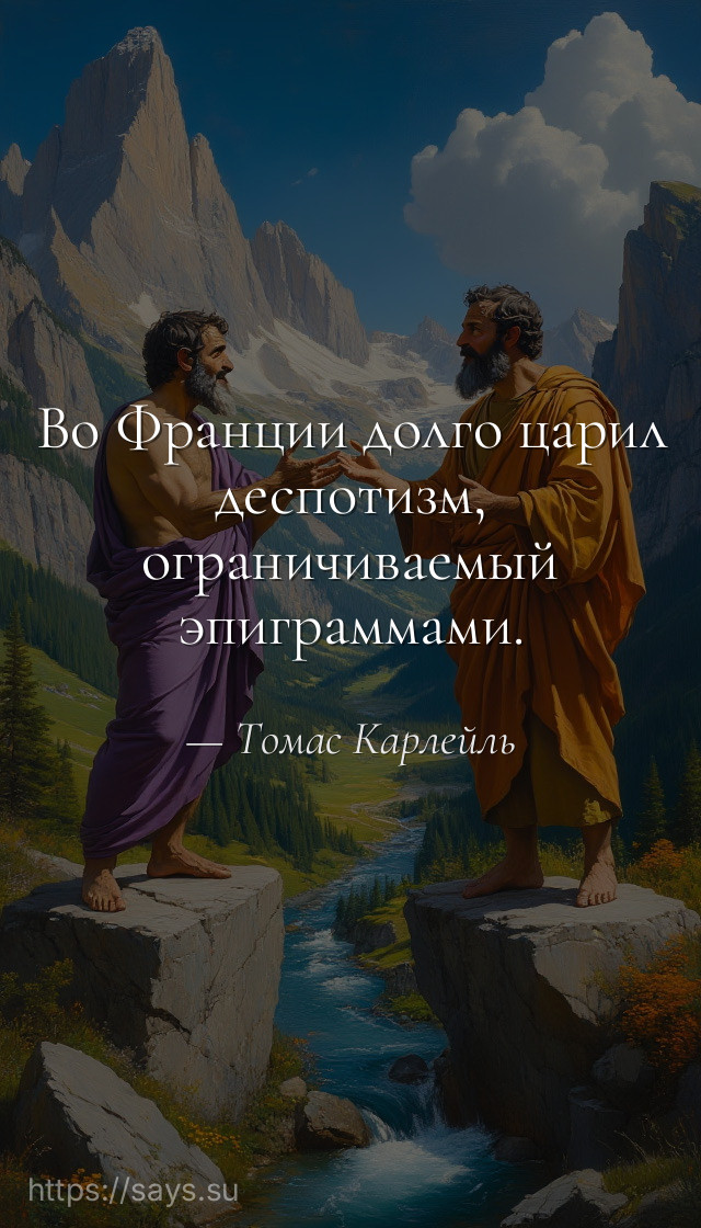 Во Франции долго царил деспотизм, ограничиваемый эпиграммами.