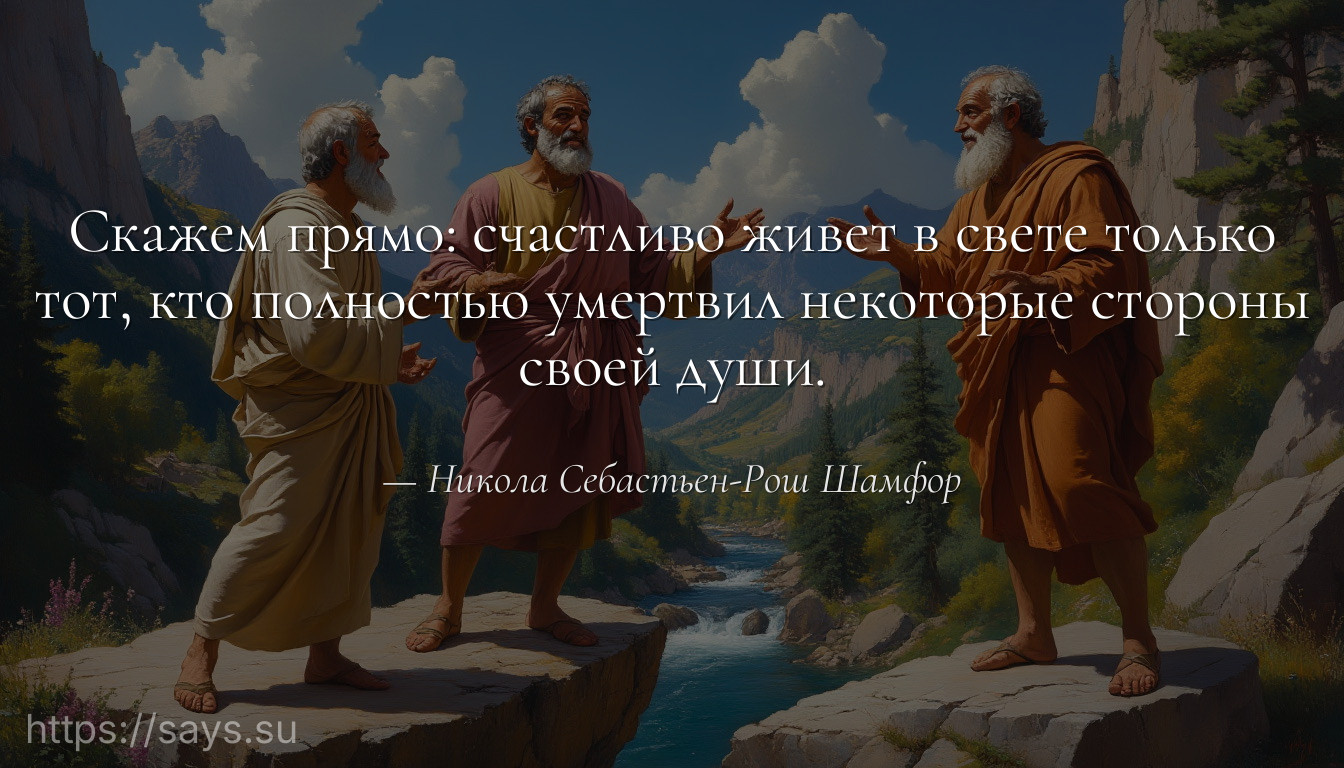 Скажем прямо: счастливо живет в свете только тот, кто полностью умертвил некоторые стороны своей души.