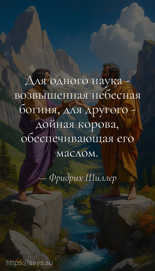 Для одного наука - возвышенная небесная богиня, для другого - дойная корова, обеспечивающая его маслом.