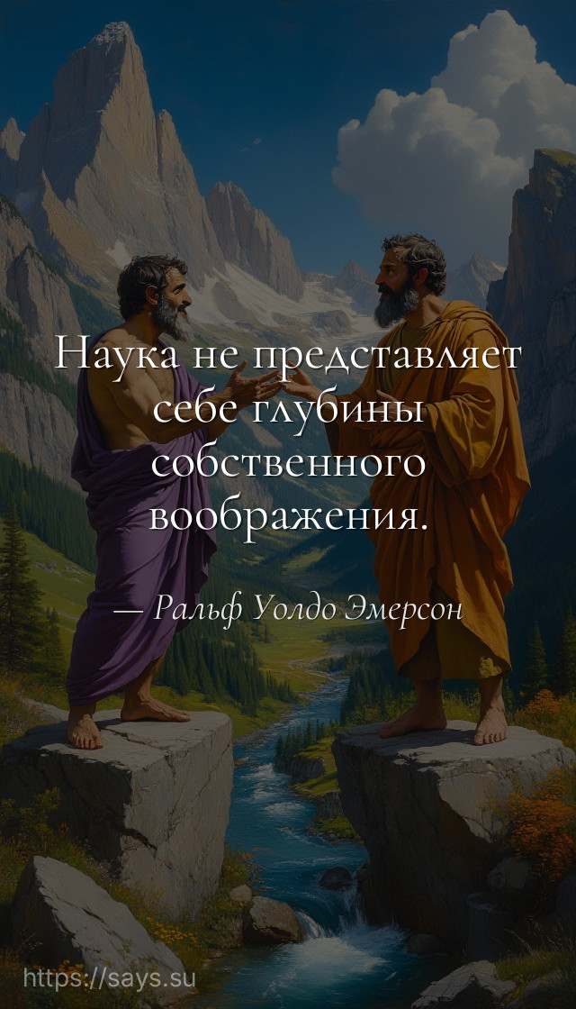 Наука не представляет себе глубины собственного воображения.