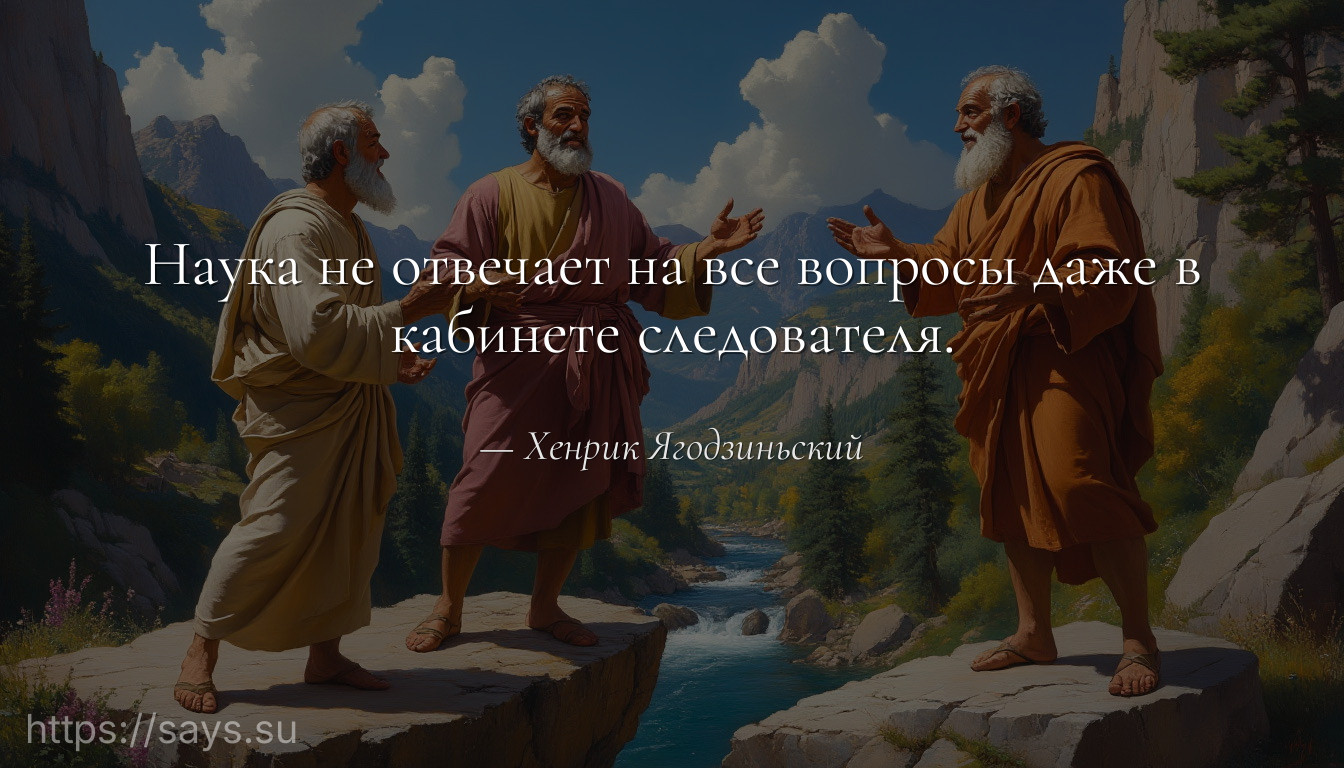 Наука не отвечает на все вопросы даже в кабинете следователя.