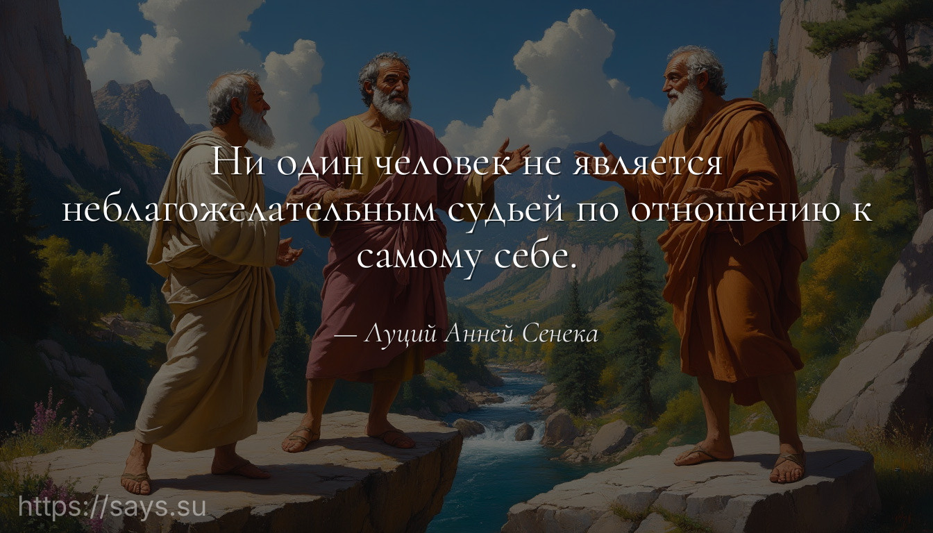 Ни один человек не является неблагожелательным судьей по отношению к самому себе.