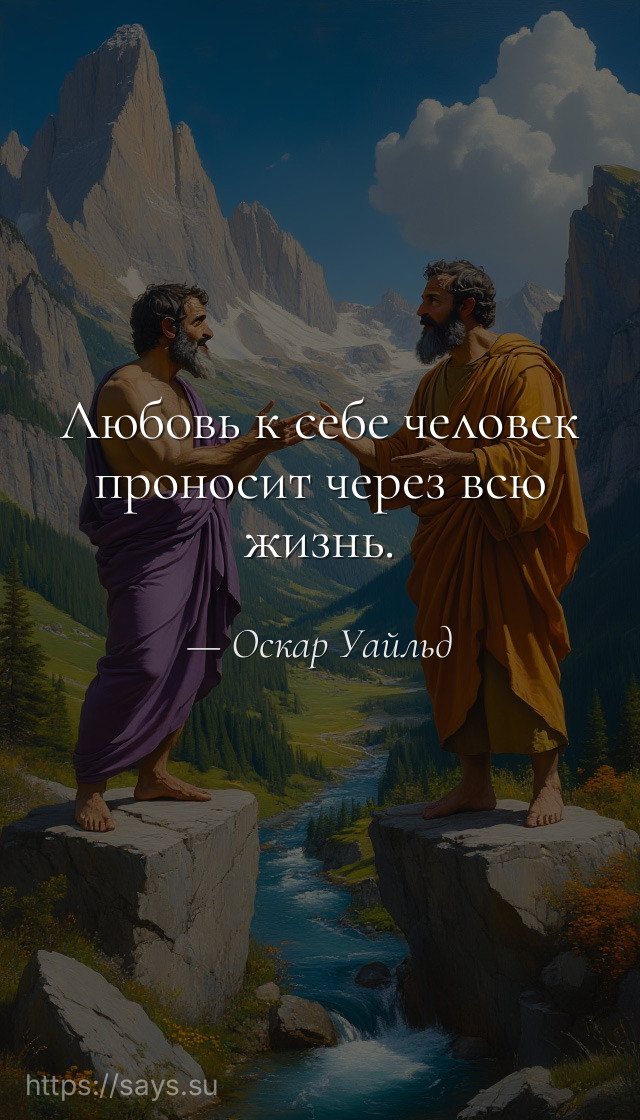 Любовь к себе человек проносит через всю жизнь.