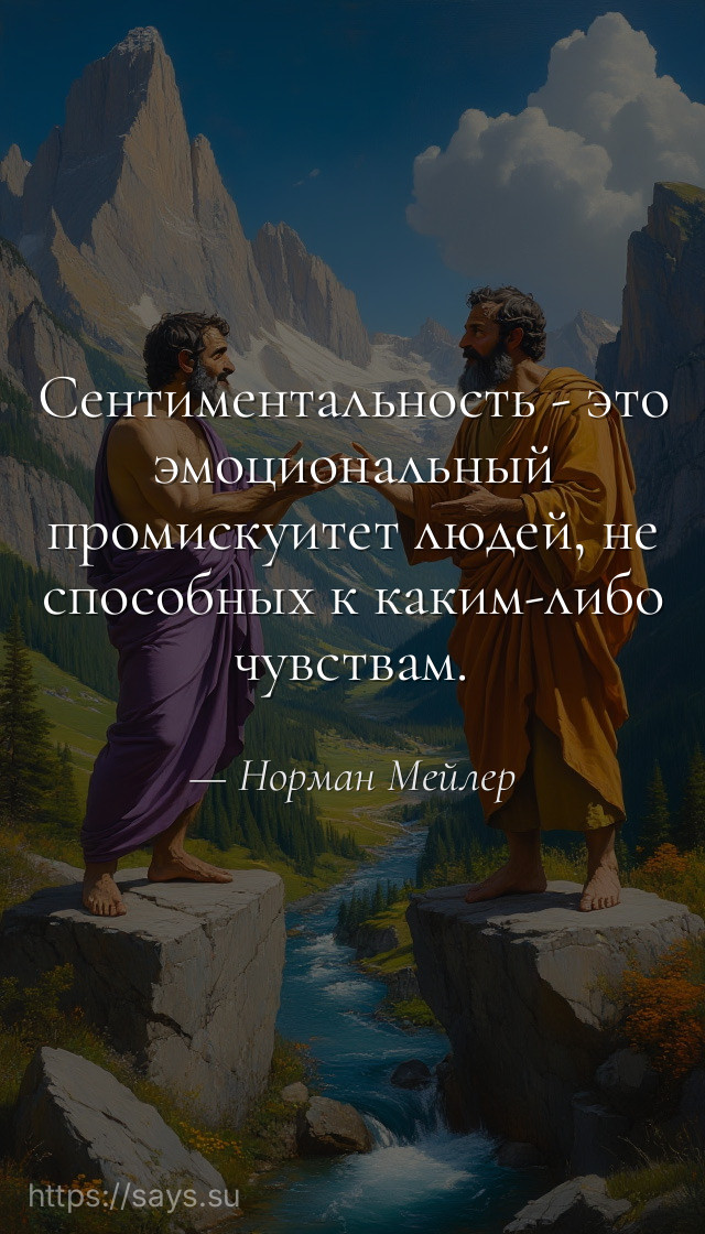 Сентиментальность - это эмоциональный промискуитет людей, не способных к каким-либо чувствам.