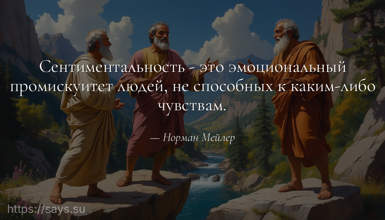 Сентиментальность - это эмоциональный промискуитет людей, не способных к каким-либо чувствам.
