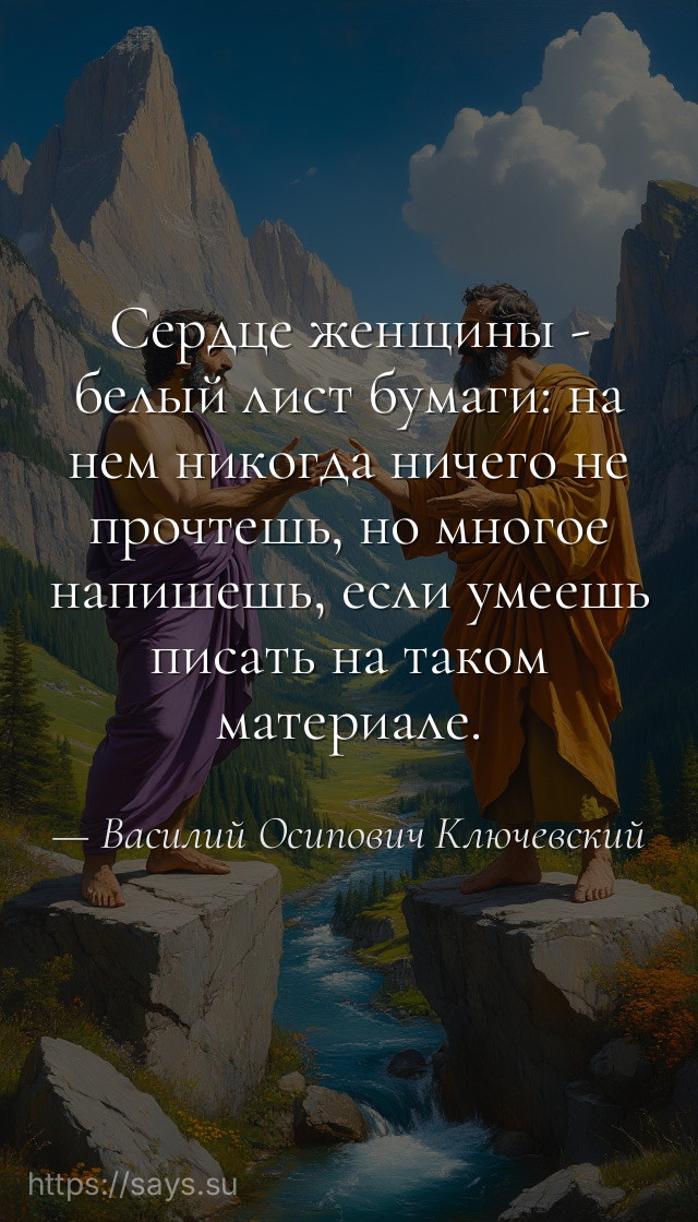Сердце женщины - белый лист бумаги: на нем никогда ничего не прочтешь, но многое напишешь, если умеешь писать на таком материале.