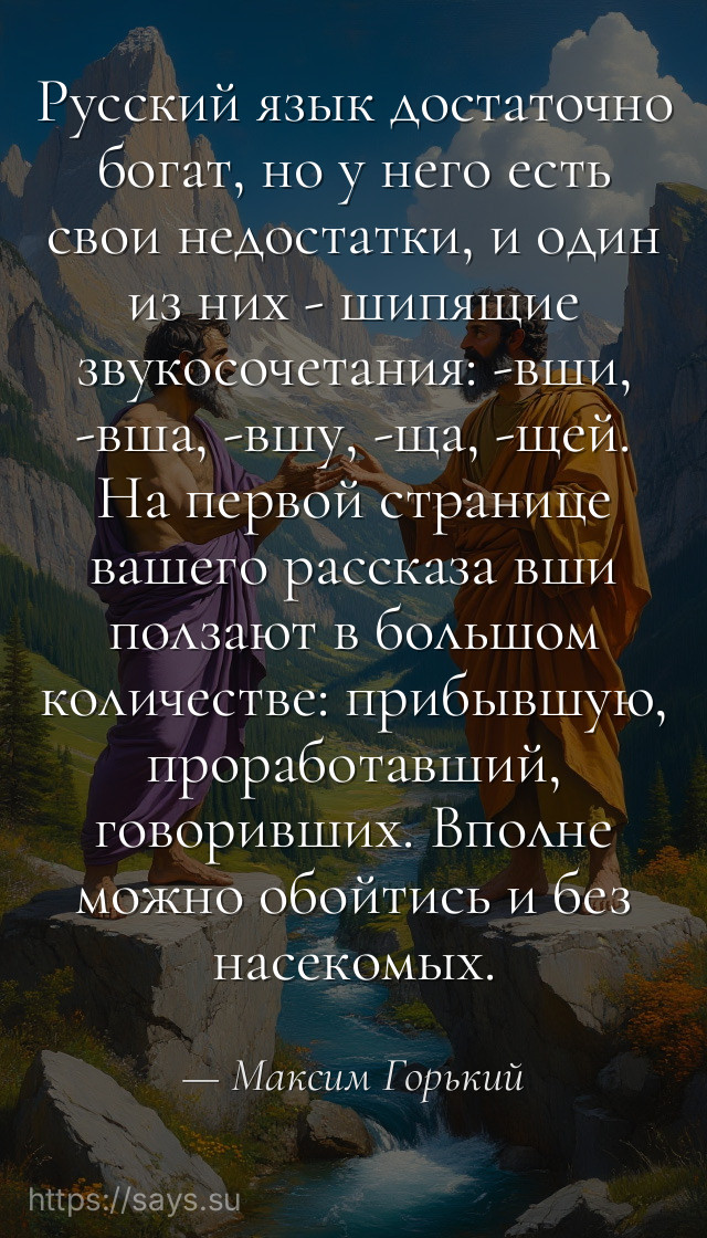 Русский язык достаточно богат, но у него есть свои недостатки, и один из них - шипящие звукосочетания: -вши, -вша, -вшу, -ща, -щей. На первой странице вашего рассказа вши ползают в большом количестве: прибывшую, проработавший, говоривших. Вполне можно обойтись и без насекомых.