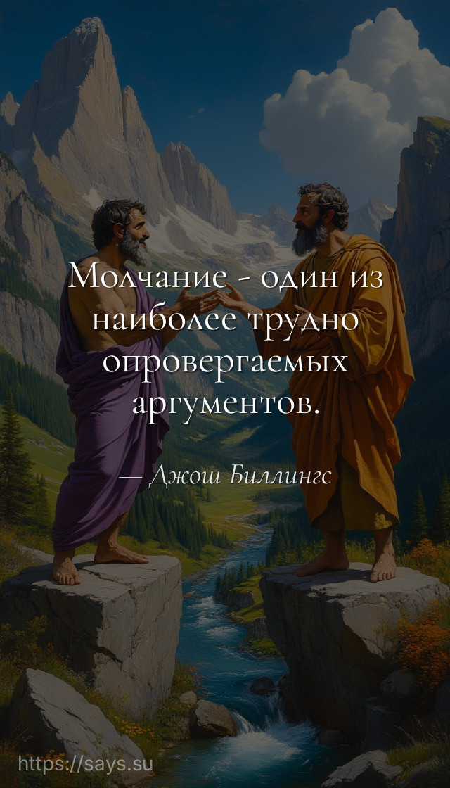 Молчание - один из наиболее трудно опровергаемых аргументов.