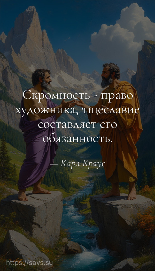 Скромность - право художника, тщеславие составляет его обязанность.