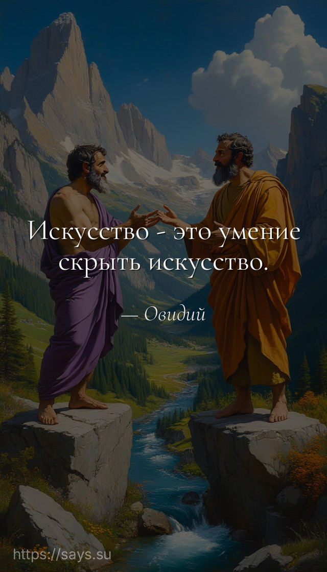 Искусство - это умение скрыть искусство.