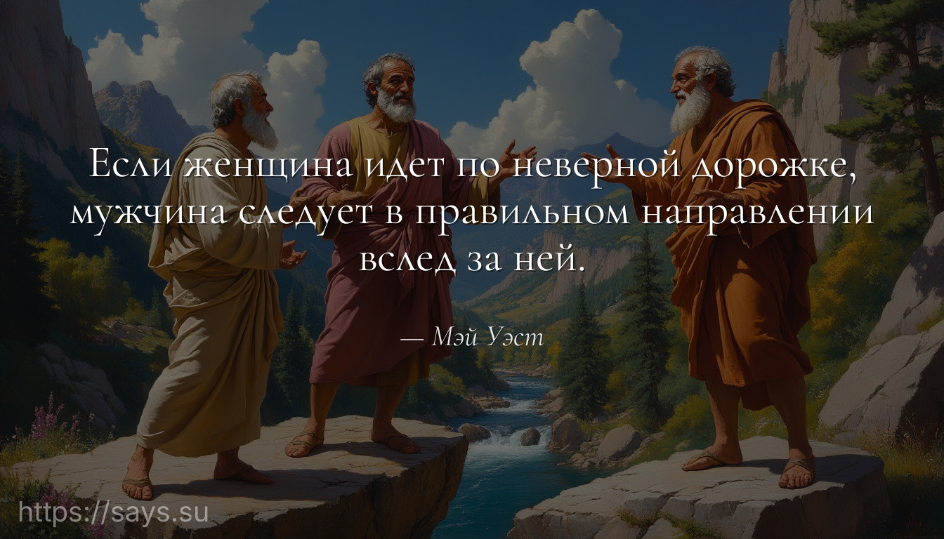 Если женщина идет по неверной дорожке, мужчина следует в правильном направлении вслед за ней.